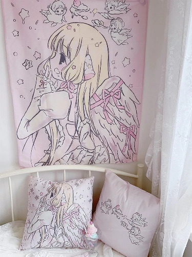 Angelic Prayer Anime Wall Tapestry - 120x83cm