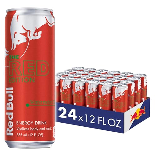 Red Bull Energy Drink, Watermelon, Red Edition, 12 Fl Oz (Pack of 24) - Watermelon - 12 Ounce 24pk, (1x24)