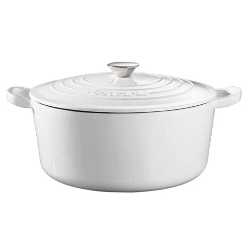 Baccarat Le Connoisseur Cast Iron Round French Oven 29cm 6.3L White - Baccarat