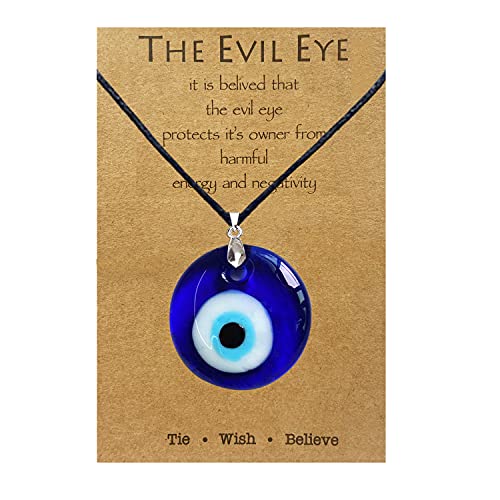 Long tiantian Evil Eye Necklace Necklace for Men Mens Necklace Evil Eye Jewelry Blue Turkish Glass Leather Rope Pink Evil Eye Necklace for Women Men Lucky Protection Necklace Jewelry Valenty Day Gifts for Men Women Teenage Girl Gifts - A:big evil eye