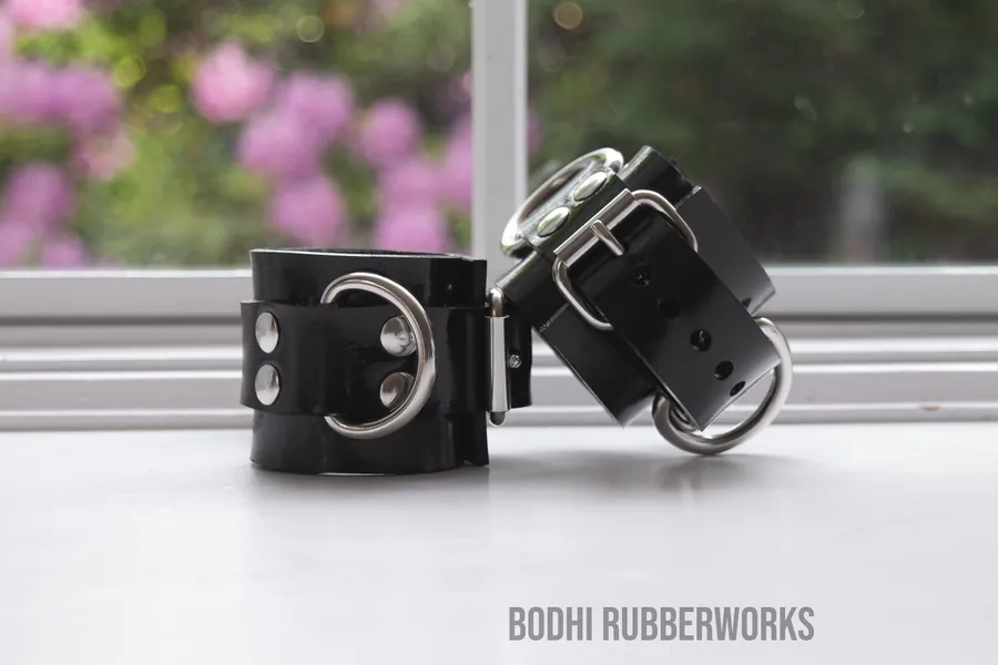 Heavy Duty Rubber Cuffs, Strong Reinforced Rubber, Wrist/Bicep/Ankle/Thigh/Collar, Handmade, Latex. Bondage, Customizable, FREE US SHIPPING