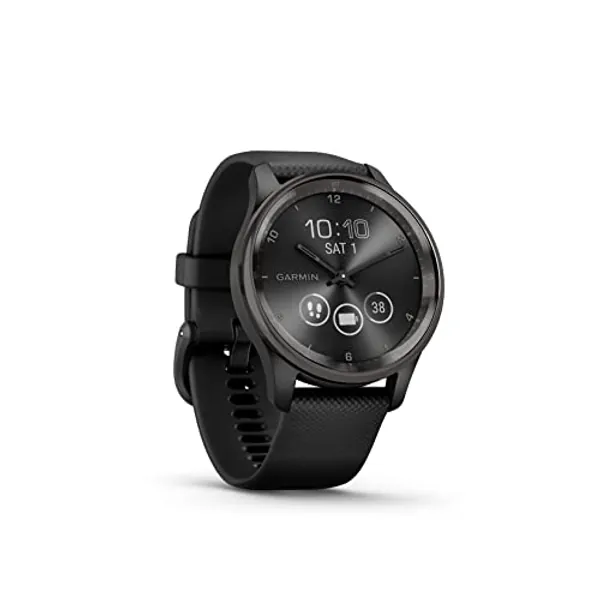 Garmin vívomove Trend, Stylish Hybrid Smartwatch, Long-Lasting Battery Life, Dynamic Watch Hands and Touchscreen Display, Black