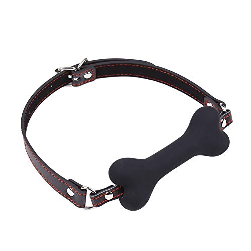 Dog Bone Mouth Gag Black Pet Bone Bite Ball Gag Bondage Silicone Restraint Slave SM Game for Lover Couple