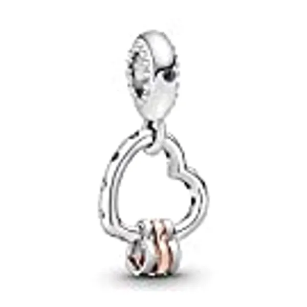 PANDORA Jewelry Heart Highlights Charm in Rose and Sterling Silver