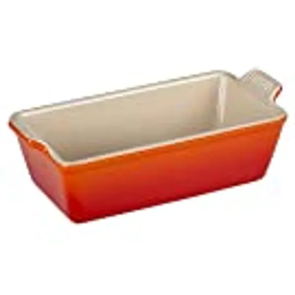Le Creuset Stoneware Heritage Loaf Pan, 9" x 5" x 3" (1.5 qt.), Flame