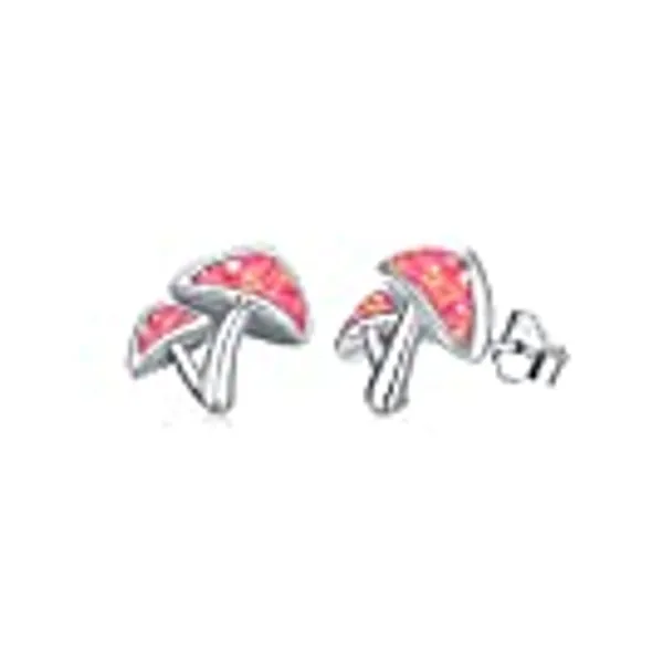 Mushroom Earrings Hypoallergenic 925 Sterling Silver Mushroom Stud Earrings Cute Mushroom Jewelry Gifts For Girls Women Teens