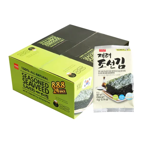 Wang Korean Roasted Seaweed Snack, 0.14 Ounce, Pack of 24 - Original 0.14 Ounce (Pack of 24)