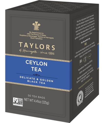 Taylors of Harrogate Pure Ceylon, 50 Teabags - Ceylon - 50 Count (Pack of 1)