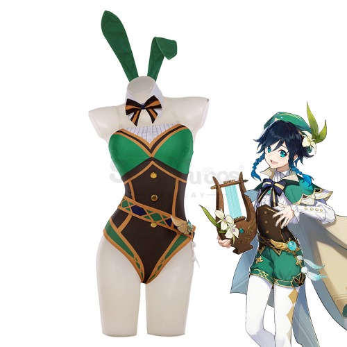 Game Genshin Impact Cosplay Venti Sexy Bunny Girl Cosplay Costume - L