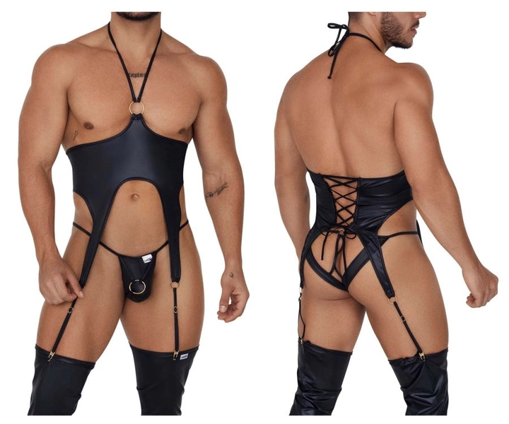 CandyMan 99656 Harness Jock Two Piece Set - Black / L/XL