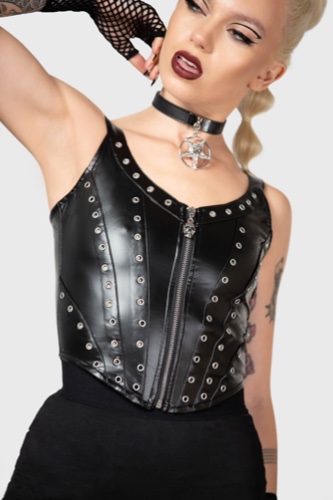 Smoke For Sinners Corset Top | S / Black / 95% Polyester, 5% Elastane
