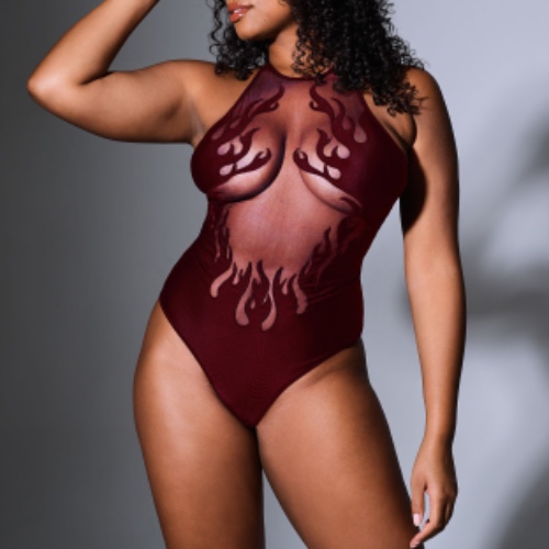 Smokin Mirrors Bodysuit - Burgundy | Burgundy / S