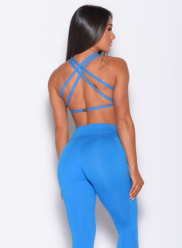 Barbell Sports Bra | M / Crystal Pop Blue / Medium Weight