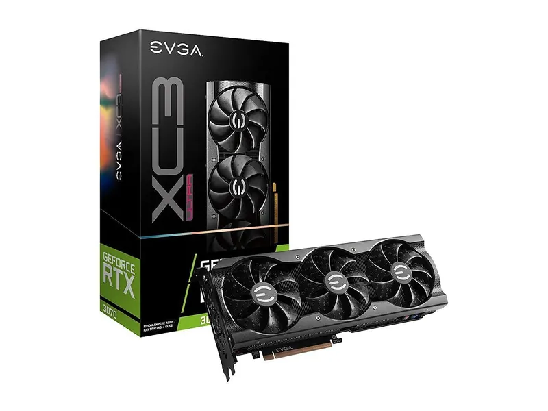 EVGA GeForce RTX 3070 XC3 Ultra Gaming, 08G-P5-3755-KL, 8GB GDDR6, iCX3 Cooling, ARGB LED, Metal Backplate, LHR - 