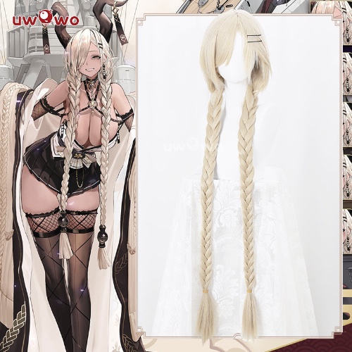 【Pre-sale】Uwowo Azur Lane IJN Owari Sheep Girl 18+ Sexy Cosplay Wig Long Yellow Hair