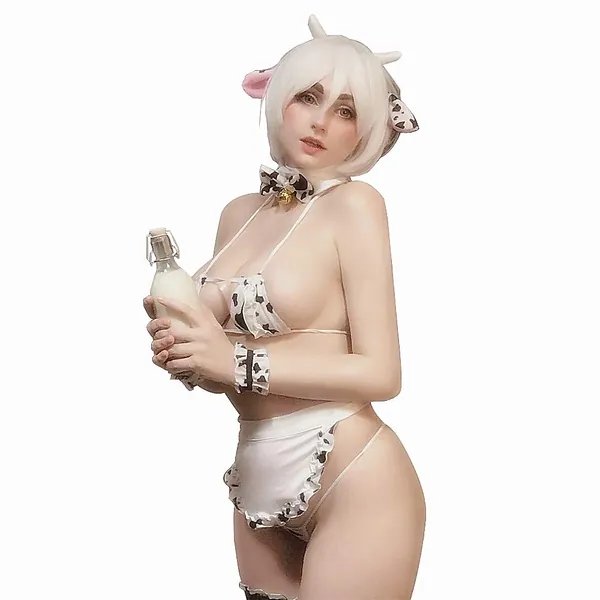 YOMORIO Womens Sexy Anime Cow Bikini Lingerie Lolita Japanese Cosplay Underwear for Sex