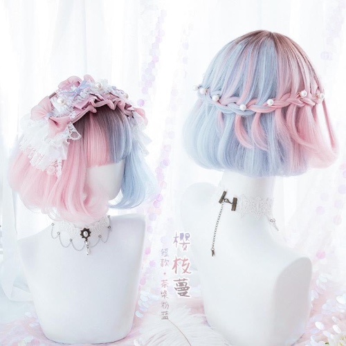 Cotton Candy Bob Wig