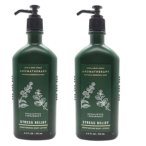 Bath & Body Works Aromatherapy Stress Relief - Eucalyptus + Spearmint Body Lotion, 6.5 Fl Oz, 2-Pack - 6.5 Fl Oz (Pack of 2)