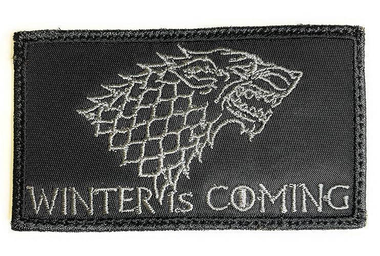 Game of Thrones House Stark Patch - Funny Tactical Military Morale Embroidered Patch Hook Fastener Backing Black Background
