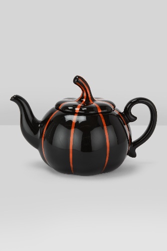 Pumpkin Teapot - One Size / Black / 100% Ceramic