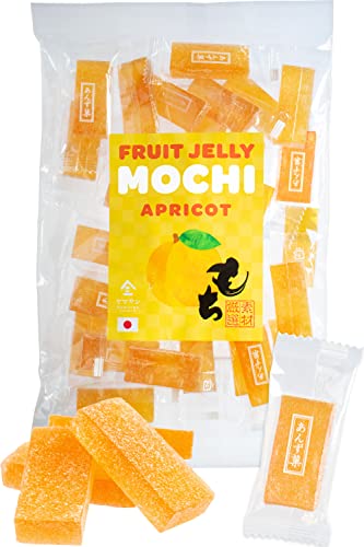 Jelly Fruit Mochi, Japanese Traditional Candy, individually wrapped, Artisanal Handworks, 100% Japanese Apricot, 300g【YAMASAN】 - Apricot