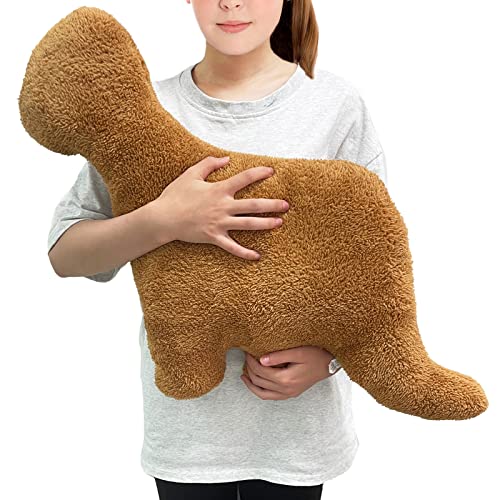 Isaacalyx Large Brontosaurus-24 inch Dino Chicken Nugget Plush, Soft Dinosaur Nuggets Pillow for Birthday Gifts, Theme Party Decorations (Dino-E-Large) - Dino-E-Large