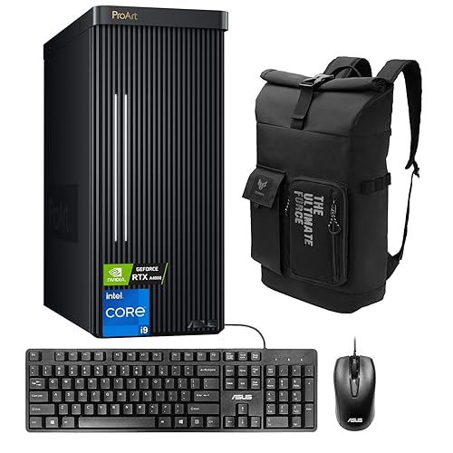 ASUS ProArt Station PD500TE Desktop, Intel i9-13900, NVIDIA RTX A4000(Beats RTX 4060), Multizone Cooling, 64GB RAM, 2TB SSD, Win11P, for Designing, Work Station Bundle with TUF Gaming VP4700 Backpack - 64GB RAM | 2TB SSD