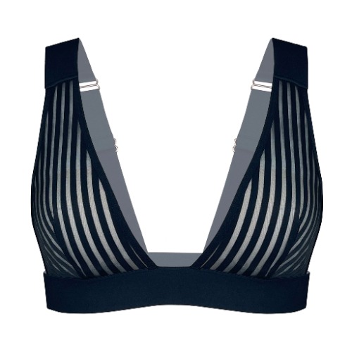 Vertigo V Neck Bralette Black - M / BLACK