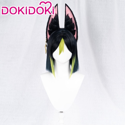 【Wig Ready For Ship】DokiDoki Game Genshin Impact Wig Cosplay Tighnari Cosplay Wig Sumeru Short | Wig+New Ears+Earrings-PRESALE