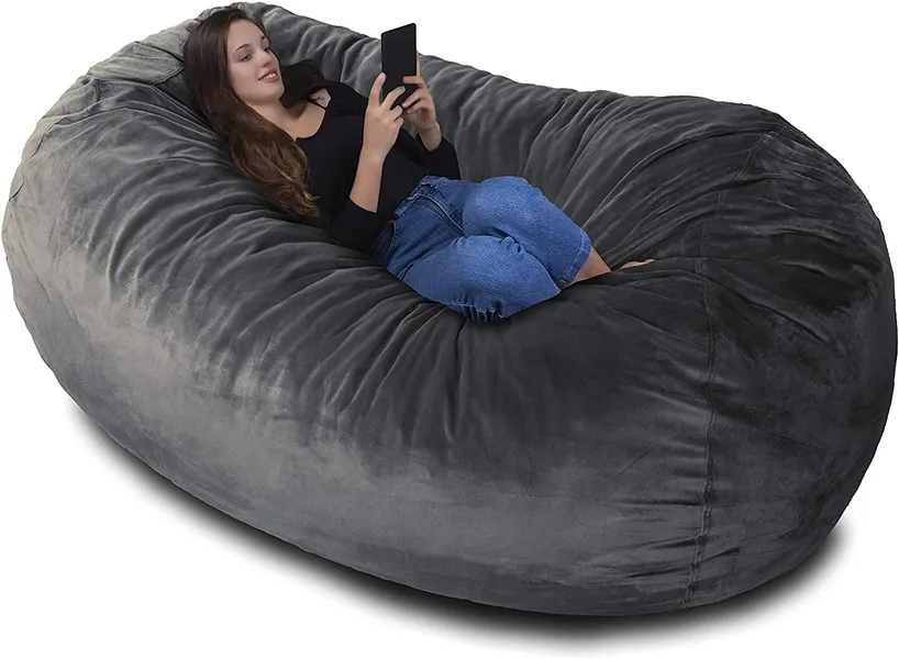 Charlie & Finn DER GRÖSSTE SITZSACK EUROPAS! Relaxen wie auf Einer Wolke Flauschige 1500 l Memory-Foam Füllung und Velour-Kuschelbezug in Platin Grau. Jetzt noch größer!