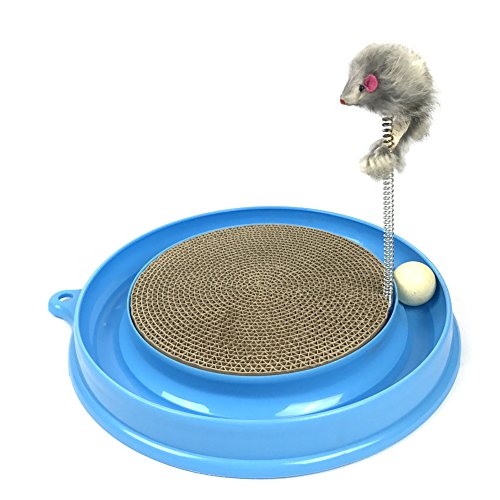 Irispets Scratcher Kitten, Cat and Cardboard Scratcher Cat Track Toy Catch The Mouse and Track Exercise Ball Toy, Fun Interactive Cat Track Toys for Multiple Cats, kitten to Play with bag Catnip