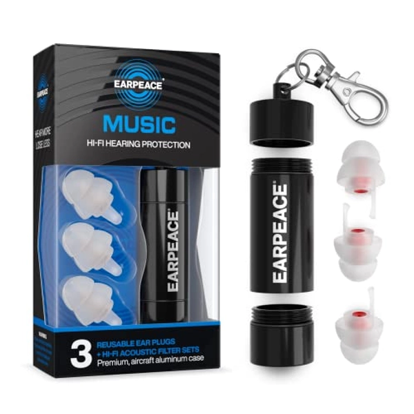 EARPEACE Music - Concert Ear Plugs - High Fidelity Ear Plugs for Concerts - Noise Canceling Musicians Ear Plugs - Reusable - Noise Reduction Up To 26dB