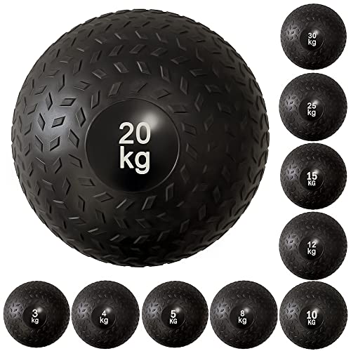 Fitness Slam Ball No Bounce Weights Medicine Ball Heavy Duty Rubber Power Strength Training Fitness Gym Home Workout Equipment Core Ab Exercises Bootcamp MMA Boxing 3KG, 5KG, 10KG, 15KG, 20KG, 25KG - 15.0 Kilograms