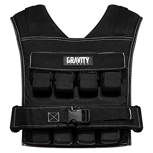 Gravity Fitness 20kg Weighted Vest - Fully adjustable. Calisthenics, Crossfit, Strength Training, home and commercial use. - 20kg