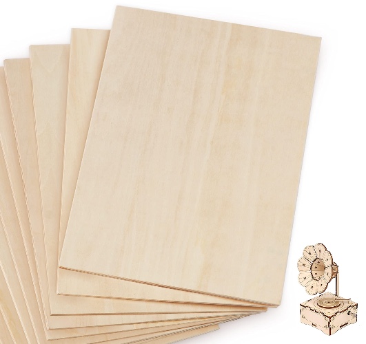10Pcs Plywood Sheets, 300 x 200 x 1.6mm Unfinished Basswood Sheets Board for Woodcraft Model, Crafts, Painting, Engraving, Stenciling, Home Decor - 