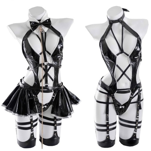 Suited Up Latex Maid Cosplay 