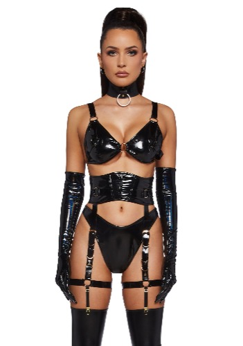 Watch Me Shine Lingerie Set - Black | Small