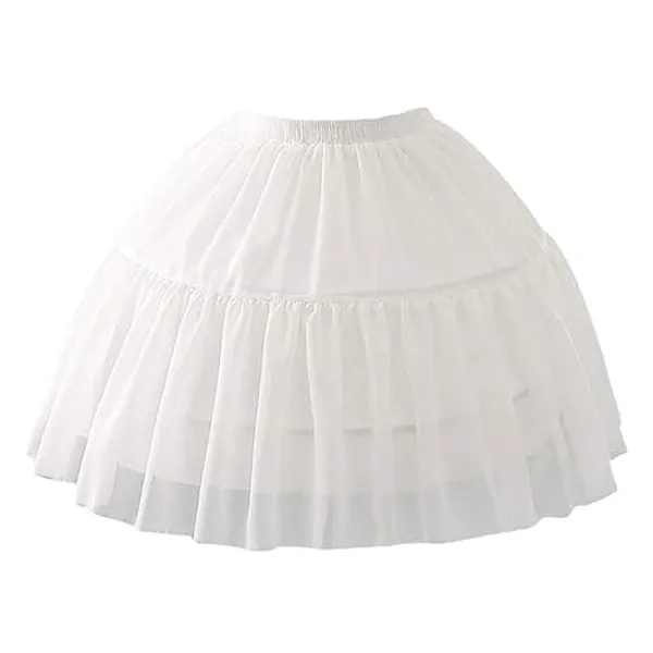 only y Solo y Enagua Vintage Petticoat Mariee Boda – Enagua de Crinolina bajo Vestido para Mujer y niña, Estilo Corto – 2 Aros de 2 Capas - Blanco