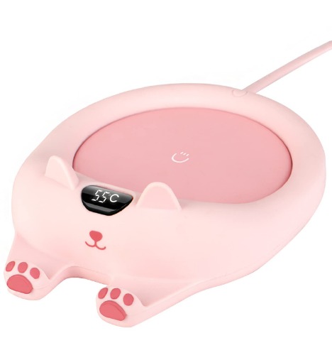 PUSEE Mug Warmer,Coffee Warmer for Desk Coffee Cup Warmer Auto Shut Off,Smart Candle Warmer With 3 Temp Settings,Electric Beverage Warmer Plate for Coffee,Cocoa,Tea,Water and Milk (Not Include Cup) - Warmer Pink