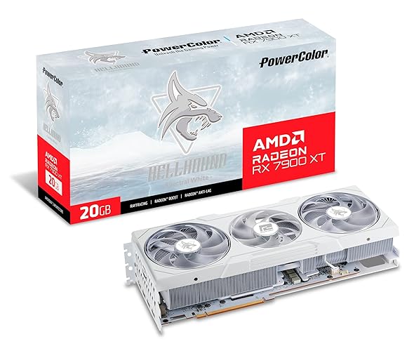 PowerColor Hellhound Spectral White AMD Radeon RX 7900XT Graphics Card 20GB GDDR6 - 7900 XT Spectral
