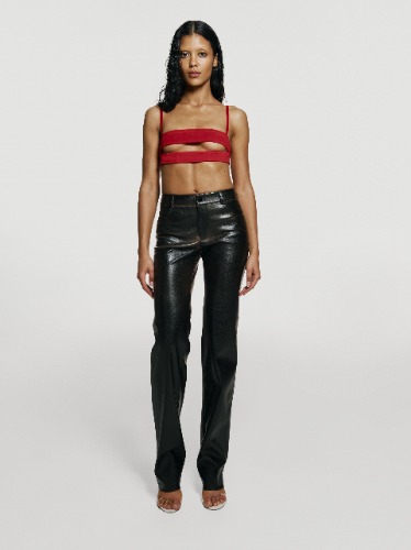 Borderline crop top in Red | XS / Red / Net