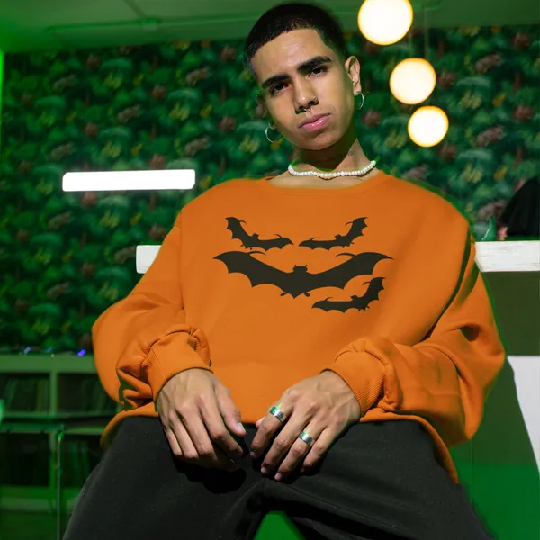 Bats Unisex Sweatshirt - Orange / 3XL