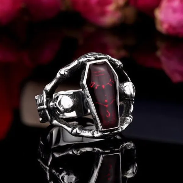 Undertaker Red Skull Ring