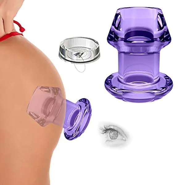 Hohl Anal Expander mit Stecker,Transparent Anal Expansion Spekulum,Analplug Vagina Dilatator Prostata Massage Einlauf anal tunnel plug Sexspielzeug für Frauen Manner Paare (Lila-M)