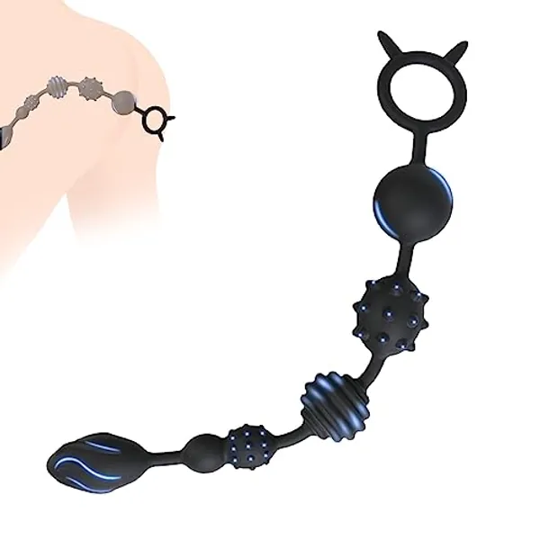 BDSMYOU Analplug Buttplug Analkette,mit 6 Analkugeln Anal beads,2023-Neu 41 cm Extra Lang Anal Plug Anal Dildo,Butt plug Anal Spreizer Analspielzeuge,Anal Hook Anus Masturbator,Sex Spielzeug Beide (M)