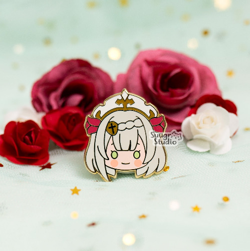 Genshin Impact Barbara & Noelle Hard Enamel Pin - Noelle / [A Grade] / Locking Clasps