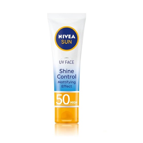 NIVEA UV Face Shine Control SPF50 (50ml), Face Sun Cream, UV Face Cream, Moisturising Cream with SPF50 for Daily Use, Sunscreen for Immediate UVA/UVB Protection - 