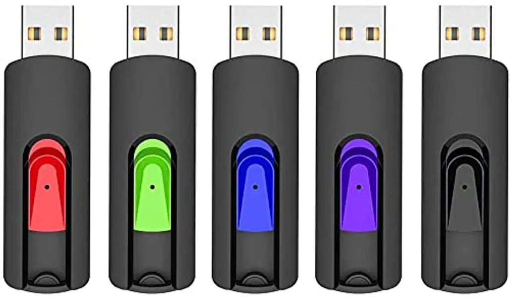 RAOYI 5 Pack 64GB USB Flash Drive, USB 2.0 Memory Stick Thumb Drives Jump Drive Pen Drive for PC Laptop Computer - 64G Multipack - 1 Count (Pack of 5) 5 Mixed Colors