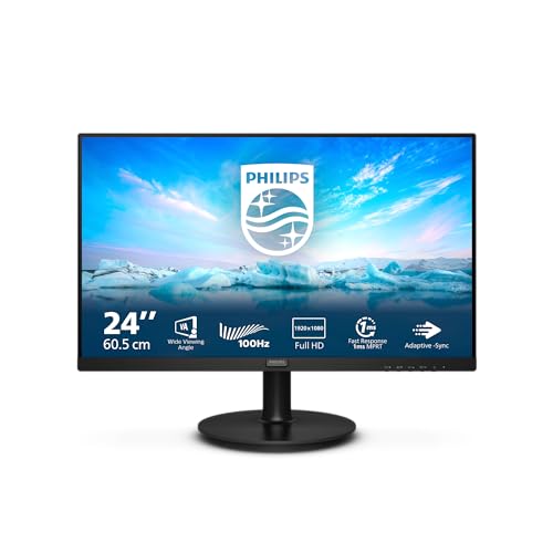 PHILIPS 23.8" FHD LCD monitor 241V8LAB/69 - Black - 24 Inch FHD 100Hz - Speakers V8