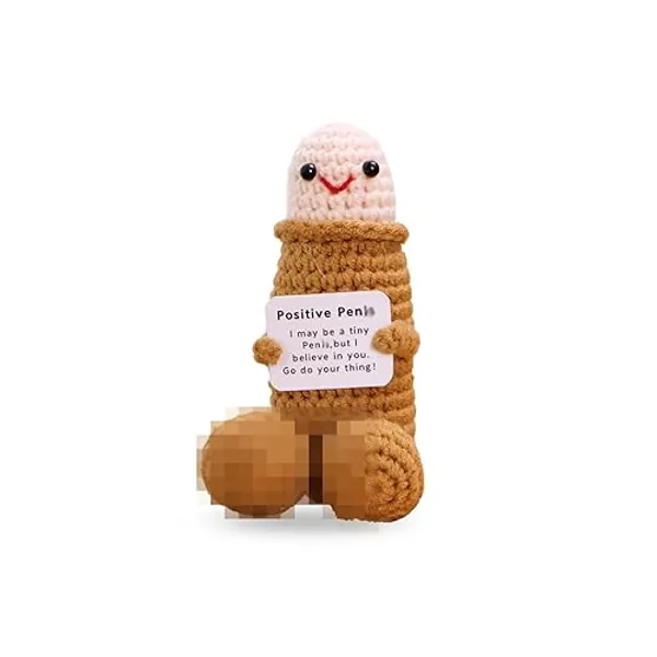 HAIDWEN Handmade Positive Doll - Emotional Support Pickle,Cute Crochet Doll Weird Stuff Gifts for Friends, Boyfriends, Husband